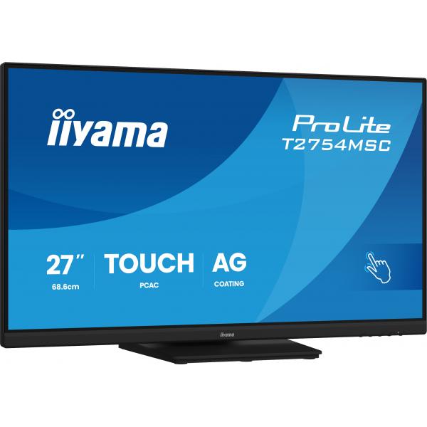 Iiyama ProLite T2754MSC-B2AG Monitor PC 68,6 cm [27] 1920 x 1080 Pixel Full HD LED Touch screen Multi utente Nero (iiyama ProLite T2754MSC-B2AG - LED monitor - 27 - touchscreen - 1920 x 1080 Full HD [1080p] @ 83 Hz - IPS - 300 cd/m - 1000:1 - 4 ms - ...