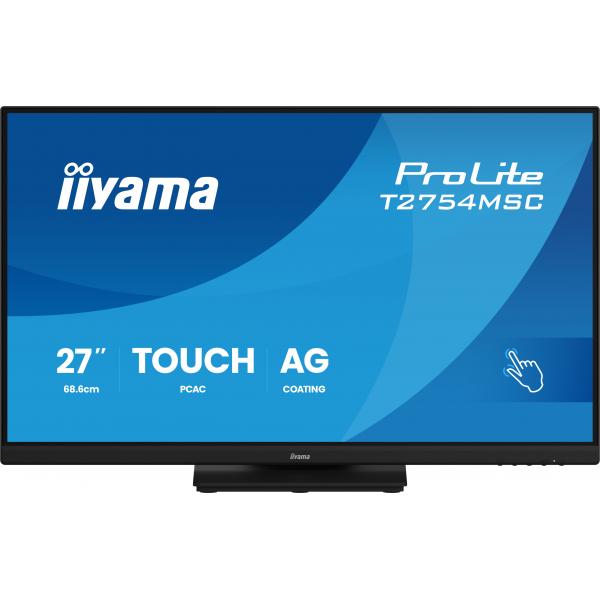 Iiyama ProLite T2754MSC-B2AG Monitor PC 68,6 cm [27] 1920 x 1080 Pixel Full HD LED Touch screen Multi utente Nero (iiyama ProLite T2754MSC-B2AG - LED monitor - 27 - touchscreen - 1920 x 1080 Full HD [1080p] @ 83 Hz - IPS - 300 cd/m - 1000:1 - 4 ms - ...