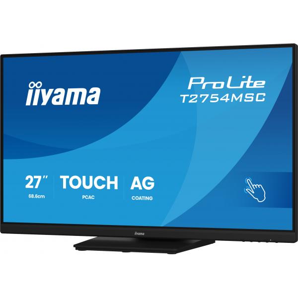 Iiyama ProLite T2754MSC-B2AG Monitor PC 68,6 cm [27] 1920 x 1080 Pixel Full HD LED Touch screen Multi utente Nero (iiyama ProLite T2754MSC-B2AG - LED monitor - 27 - touchscreen - 1920 x 1080 Full HD [1080p] @ 83 Hz - IPS - 300 cd/m - 1000:1 - 4 ms - ...