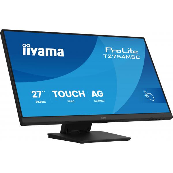 Iiyama ProLite T2754MSC-B2AG Monitor PC 68,6 cm [27] 1920 x 1080 Pixel Full HD LED Touch screen Multi utente Nero (iiyama ProLite T2754MSC-B2AG - LED monitor - 27 - touchscreen - 1920 x 1080 Full HD [1080p] @ 83 Hz - IPS - 300 cd/m - 1000:1 - 4 ms - ...