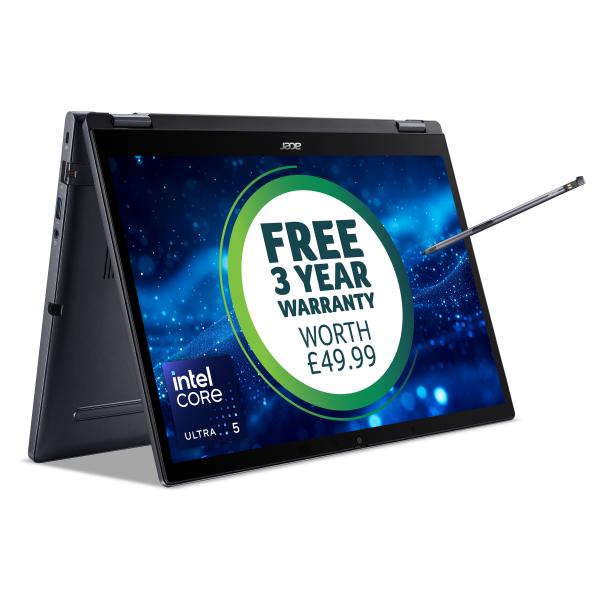 Acer TravelMate TMP414RN-54 u5-125u 16GB 512GB W11P Intel Core Ultra 5 Ibrido [2 in 1] 35,6 cm [14] Touch screen WUXGA DDR5-SDRAM SSD Wi-Fi 6E [802.11ax] Windows 11 Pro Nero (ACER TMP414RN U5-125U 16/512 W11P ED) - Versione UKAcer4711474654588NX.B7WEK.00E