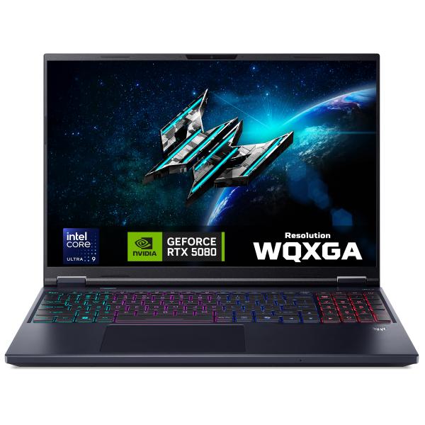 Acer Predator HELIOS 16 U9 290HX 32GB 1TB 5080 BLK Intel Core Ultra 9 290HX Plus Computer portatile 40,6 cm [16] WQXGA DDR5-SDRAM SSD NVIDIA GeForce RTX 5080 Laptop GPU Wi-Fi 6E [802.11ax] Windows 11 Home Inglese UK Nero (Predator Helios Neo 16 AI PH...