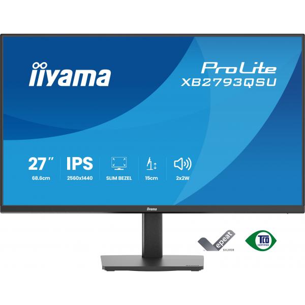 Iiyama ProLite XB2793QSU-B1 Monitor PC 68,6 cm [27] 2560 x 1440 Pixel Quad HD LED Nero (27IN IPS 4-SIDE SLIM BEZEL - 2560X1440 QHD 1MS [MPRT] 15CM HE)Iiyama4948570126781XB2793QSU-B1