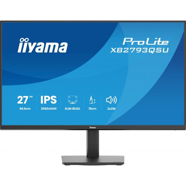 Iiyama ProLite XB2793QSU-B1 Monitor PC 68,6 cm [27] 2560 x 1440 Pixel Quad HD LED Nero (27IN IPS 4-SIDE SLIM BEZEL - 2560X1440 QHD 1MS [MPRT] 15CM HE)Iiyama4948570126781XB2793QSU-B1