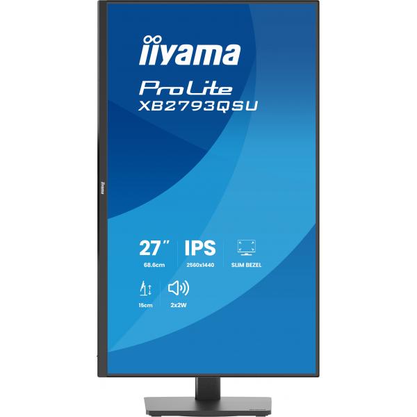 Iiyama ProLite XB2793QSU-B1 Monitor PC 68,6 cm [27] 2560 x 1440 Pixel Quad HD LED Nero (27IN IPS 4-SIDE SLIM BEZEL - 2560X1440 QHD 1MS [MPRT] 15CM HE)Iiyama4948570126781XB2793QSU-B1