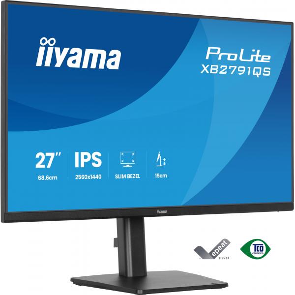 Iiyama ProLite XB2791QS-B1 Monitor PC 68,6 cm [27] 2560 x 1440 Pixel Quad HD LED Nero (XUB2791QS-B1 27 IPS LCD 4MS - 2560X1440 350 CD/M2 HDMI/DISPLAY)Iiyama4948570127443XB2791QS-B1