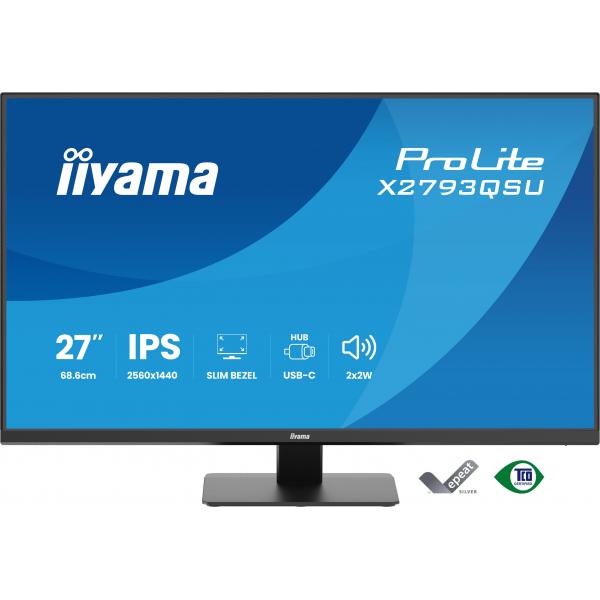 Iiyama ProLite X2793QSU-B1 Monitor PC 68,6 cm [27] 2560 x 1440 Pixel Quad HD LED Nero (27 X2793QSU-B1 Monitor - 27 Black IPS LCD Monitor 75hz 1ms)Iiyama4948570126767X2793QSU-B1