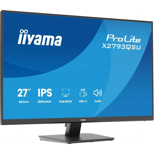 Iiyama ProLite X2793QSU-B1 Monitor PC 68,6 cm [27] 2560 x 1440 Pixel Quad HD LED Nero (27 X2793QSU-B1 Monitor - 27 Black IPS LCD Monitor 75hz 1ms)Iiyama4948570126767X2793QSU-B1