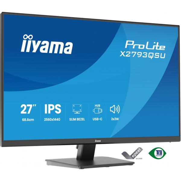 Iiyama ProLite X2793QSU-B1 Monitor PC 68,6 cm [27] 2560 x 1440 Pixel Quad HD LED Nero (27 X2793QSU-B1 Monitor - 27 Black IPS LCD Monitor 75hz 1ms)Iiyama4948570126767X2793QSU-B1