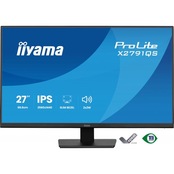 Iiyama ProLite X2791QS-B1 Monitor PC 68,6 cm [27] 2560 x 1440 Pixel Quad HD LED Nero (XU2791QS-B1 27 IPS LCD 4MS - 2560X1440 350 CD/M2 HDMI/DISPLAY)Iiyama4948570127436X2791QS-B1