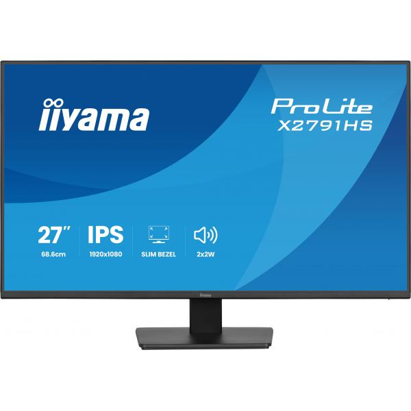 Iiyama ProLite X2791HS-B1 Monitor PC 68,6 cm [27] 1920 x 1080 Pixel Full HD LED Nero (iiyama ProLite X2791HS-B1 - Monitor a LED - 27 - 1920 x 1080 Full HD [1080p] @ 120 Hz - IPS - 350 cd/m - 1500:1 - 1 ms - HDMI, DisplayPort - altoparlanti - nero, op...