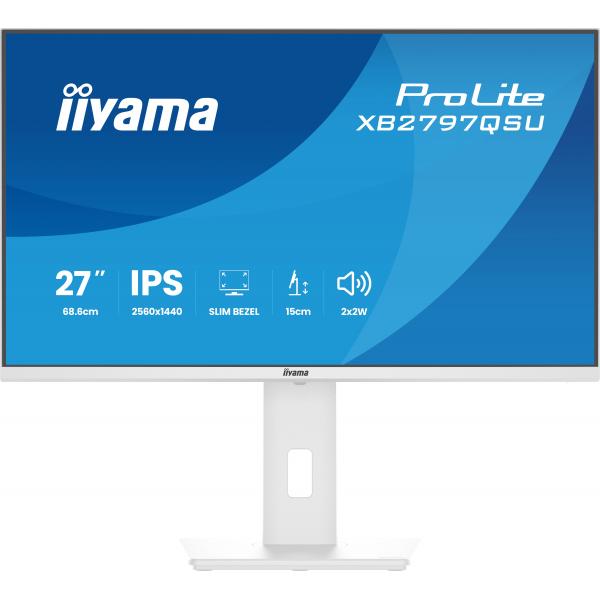 Iiyama ProLite XB2797QSU-W1 Monitor PC 68,6 cm [27] 2560 x 1440 Pixel Quad HD LED Bianco (iiyama ProLite XB2797QSU-W1 computer monitor 68.6 cm [27'])Iiyama4948570125883XB2797QSU-W1