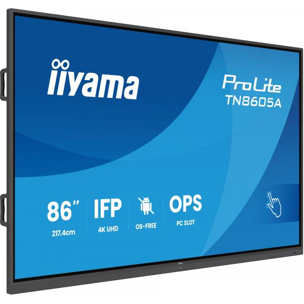 Iiyama TN8605A-B1AG visualizzatore di messaggi Pannello piatto interattivo 2,17 m [85.6] 500 cd/m 4K Ultra HD Nero Touch screen (iiyama TN8605A-B1AG Signage Display 2.17 m [85.6'] 500 cd/)Iiyama4948570127085TN8605A-B1AG