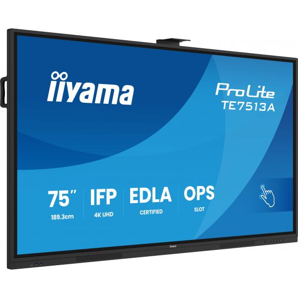 Iiyama TE7513A-B2AG visualizzatore di messaggi Pannello piatto interattivo 190,5 cm [75] Wi-Fi 500 cd/m 4K Ultra HD Nero Touch screen Processore integrato Android 24/7 (iiyama TE7513A-B2AG Signage Display 190.5 cm [75'] Wi-Fi 5)Iiyama4948570125746TE7...