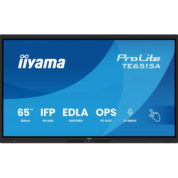 Iiyama TE6515A-B2AG visualizzatore di messaggi Design chiosco 163,8 cm [64.5] Wi-Fi 550 cd/m 4K Ultra HD Nero Touch screen Processore integrato Android 24/7 (iiyama TE6515A-B2AG Signage Display Interactive flat panel)Iiyama4948570127481TE6515A-B2AG