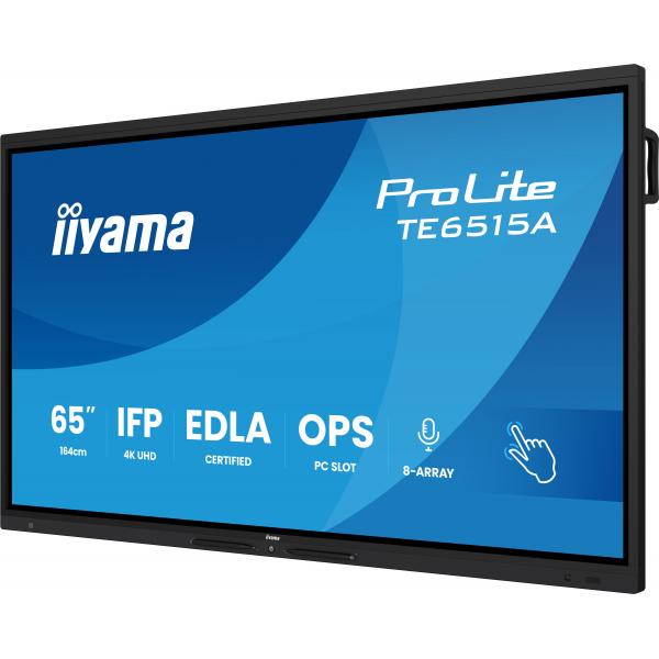Iiyama TE6515A-B2AG visualizzatore di messaggi Design chiosco 163,8 cm [64.5] Wi-Fi 550 cd/m 4K Ultra HD Nero Touch screen Processore integrato Android 24/7 (iiyama TE6515A-B2AG Signage Display Interactive flat panel)Iiyama4948570127481TE6515A-B2AG