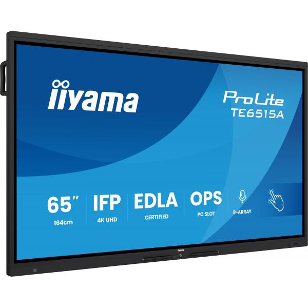 Iiyama TE6515A-B2AG visualizzatore di messaggi Design chiosco 163,8 cm [64.5] Wi-Fi 550 cd/m 4K Ultra HD Nero Touch screen Processore integrato Android 24/7 (iiyama TE6515A-B2AG Signage Display Interactive flat panel)Iiyama4948570127481TE6515A-B2AG