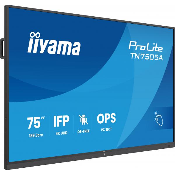 Iiyama TN7505A-B1AG visualizzatore di messaggi Pannello piatto interattivo 189,3 cm [74.5] 500 cd/m 4K Ultra HD Nero Touch screen (iiyama TN7505A-B1AG Signage Display 189.3 cm [74.5'] 500 c)Iiyama4948570127078TN7505A-B1AG