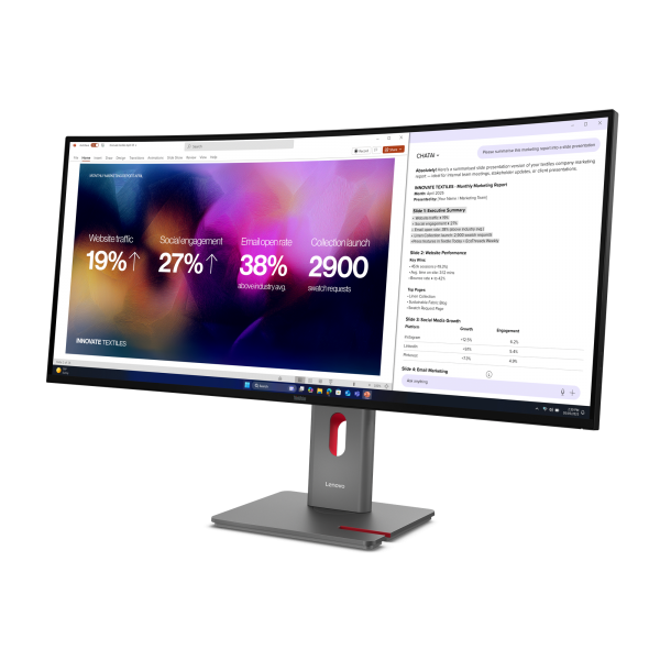 Lenovo ThinkVision P40WD-40 Monitor (Lenovo ThinkVision P40WD-40 - LED monitor - curved - 40 [39.7 viewable] - 5120 x 2160 5K @ 120 Hz - IPS - 400 cd/m - 2000:1 - HDR10 - 4 ms - Thunderbolt 4, HDMI, DisplayPort - speakers - eclipse black)Lenovo64B4XAT1UK