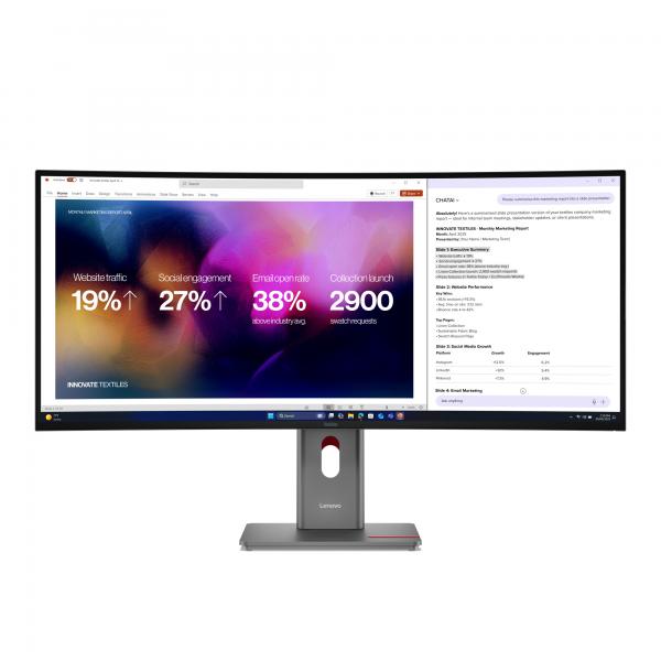 Lenovo ThinkVision P40WD-40 Monitor (TV P40WD-40 WLED 39.7IN 21:9 - 5120X2160 4/6MS 2000:1 400CD/M2)Lenovo64B4XAT1UK