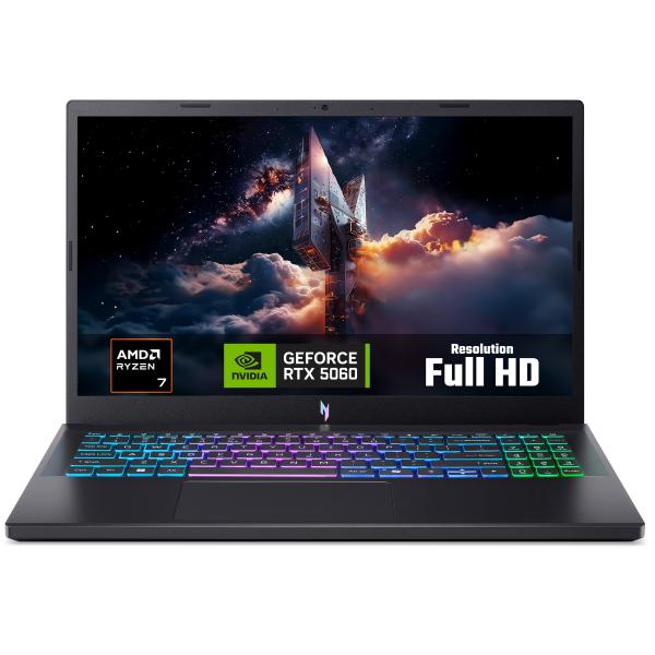 Acer Nitro V 15 V 15.6IN R7 16GB 512GB 5060 BL AMD Ryzen 7 170 Computer portatile 39,6 cm [15.6] Full HD DDR5-SDRAM SSD NVIDIA GeForce RTX 5060 Wi-Fi 6E [802.11ax] Windows 11 Home Inglese UK Nero (Acer Nitro V 15 ANV15-A31 ANV15-A31-R4A1 39.6 cm [15....