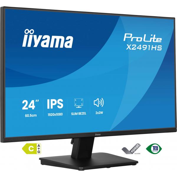 Iiyama ProLite X2491HS-B1 Monitor PC 60,5 cm [23.8] 1920 x 1080 Pixel Full HD LCD Nero (iiyama ProLite X2491HS-B1 computer monitor 60.5 cm [23.8'])Iiyama4948570127399X2491HS-B1