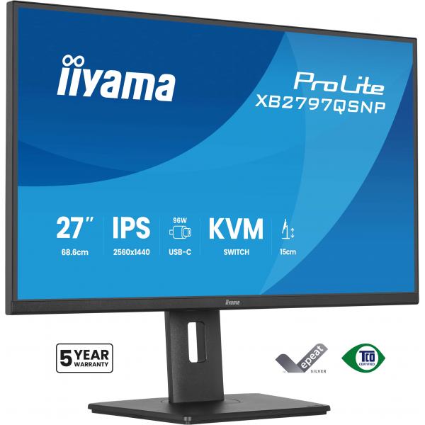 Iiyama ProLite XB2797QSNP-B1 Monitor PC 68,6 cm [27] 2560 x 1440 Pixel Quad HD LCD Nero (iiyama ProLite XB2797QSNP-B1 computer monitor 68.6 cm [27')Iiyama4948570125944XB2797QSNP-B1
