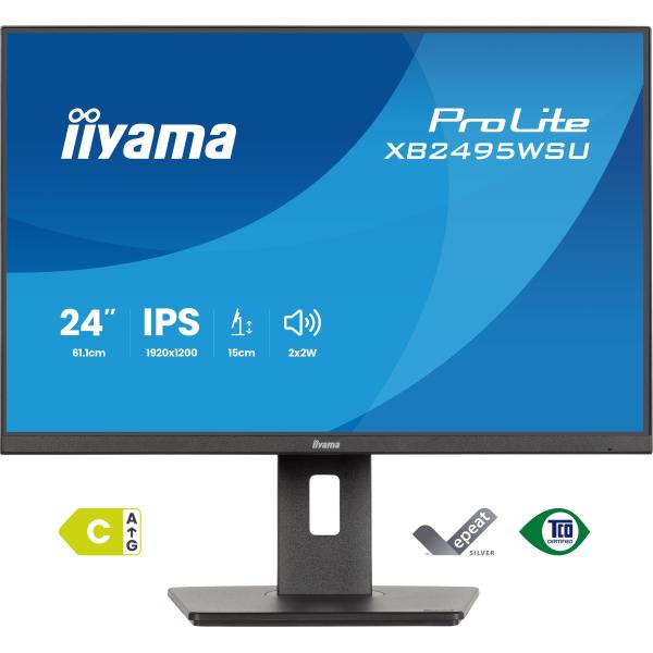Iiyama ProLite XB2495WSU-B1 Monitor PC 61,2 cm [24.1] 1920 x 1200 Pixel WUXGA LCD Nero (iiyama ProLite XB2495WSU-B1 computer monitor 61.2 cm [24.1)Iiyama4948570127641XB2495WSU-B1