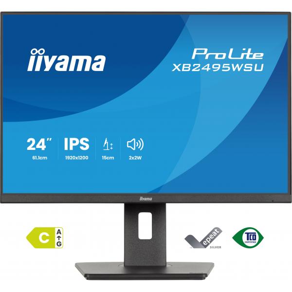 Iiyama ProLite XB2495WSU-B1 Monitor PC 61,2 cm [24.1] 1920 x 1200 Pixel WUXGA LCD Nero (24 XB2495WSU-B1 Monitor - 24 Black IPS Monitor 1x HDMI 100hz 4ms)Iiyama4948570127641XB2495WSU-B1