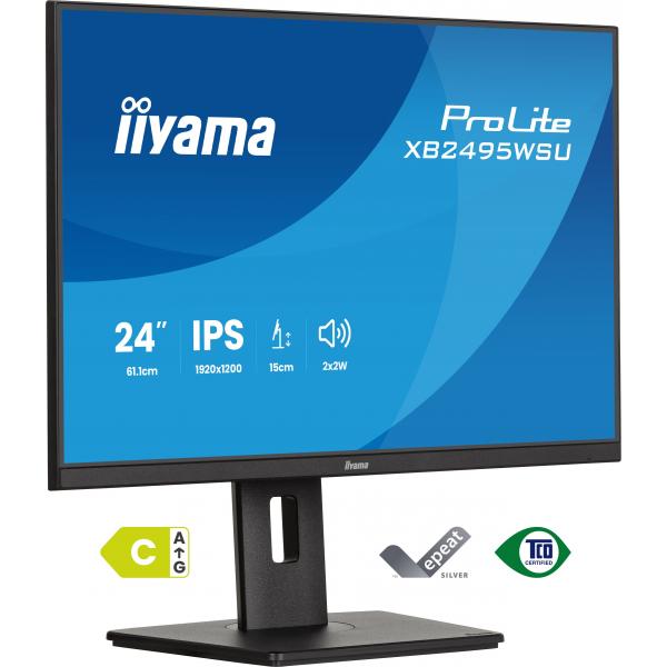 Iiyama ProLite XB2495WSU-B1 Monitor PC 61,2 cm [24.1] 1920 x 1200 Pixel WUXGA LCD Nero (24 XB2495WSU-B1 Monitor - 24 Black IPS Monitor 1x HDMI 100hz 4ms)Iiyama4948570127641XB2495WSU-B1
