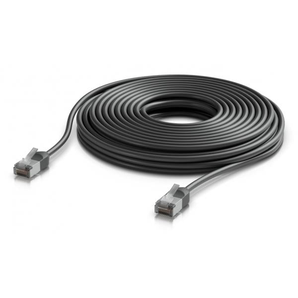 Ubiquiti UACC-Cable-Patch-Outdoor-C6A-12M-BK cavo di rete Nero Cat6a F/UTP [FTP] Rotondo (Ultra-thin, rugged, shielded - outdoor patch cable for 10 - GbE networking - Warranty: 24M)UbiquitiUACC-CABLE-PATCH-OUTDOOR-C6A-12M-BK