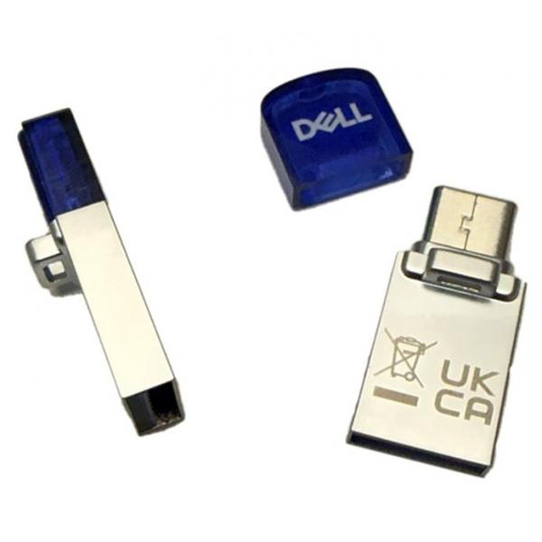 DELL AD564596 unità flash USB 256 GB USB Type-A / USB Type-C 3.2 Gen 1 [3.1 Gen 1] Blu, Argento (256GB 3.2 TYPE A/C COMBO FD - FLASH DRIVE - DETACHABLE CAP)Dell5397321043232AD564596