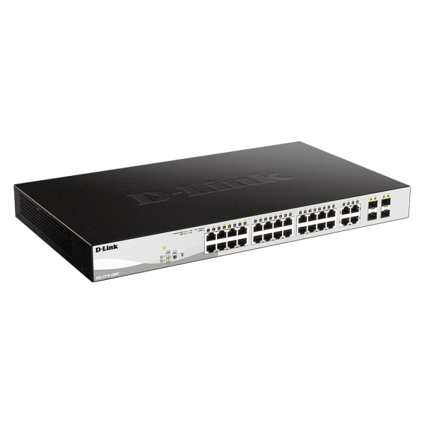 D-Link DGS-1210-28P switch di rete Gestito L2 Gigabit Ethernet [10/100/1000] Supporto Power over Ethernet [PoE] 1U Nero (Switch24p 10/100/1000 PoE L2 man)D-linkDGS-1210-28P