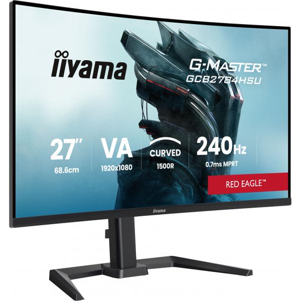 Iiyama G-MASTER GCB2784HSU-B1 Monitor PC 68,6 cm [27] 1920 x 1080 Pixel Full HD LCD Nero (iiyama G-MASTER Red Eagle GCB2784HSU-B1 - LED monitor - gaming - curved - 27 - 1920 x 1080 Full HD [1080p] @ 240 Hz - VA - 350 cd/m - 4000:1 - HDR10 - 0.7 ms - ...