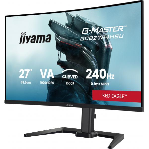 Iiyama G-MASTER GCB2784HSU-B1 Monitor PC 68,6 cm [27] 1920 x 1080 Pixel Full HD LCD Nero (iiyama G-MASTER Red Eagle GCB2784HSU-B1 - LED monitor - gaming - curved - 27 - 1920 x 1080 Full HD [1080p] @ 240 Hz - VA - 350 cd/m - 4000:1 - HDR10 - 0.7 ms - ...