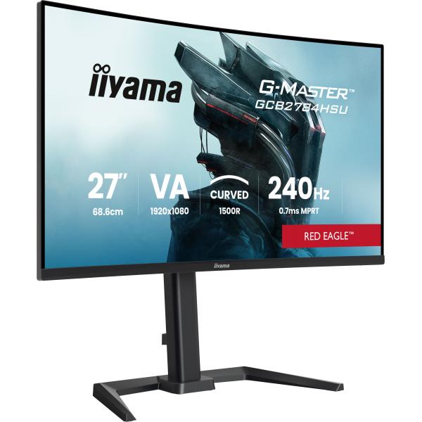 Iiyama G-MASTER GCB2784HSU-B1 Monitor PC 68,6 cm [27] 1920 x 1080 Pixel Full HD LCD Nero (iiyama G-MASTER Red Eagle GCB2784HSU-B1 - LED monitor - gaming - curved - 27 - 1920 x 1080 Full HD [1080p] @ 240 Hz - VA - 350 cd/m - 4000:1 - HDR10 - 0.7 ms - ...