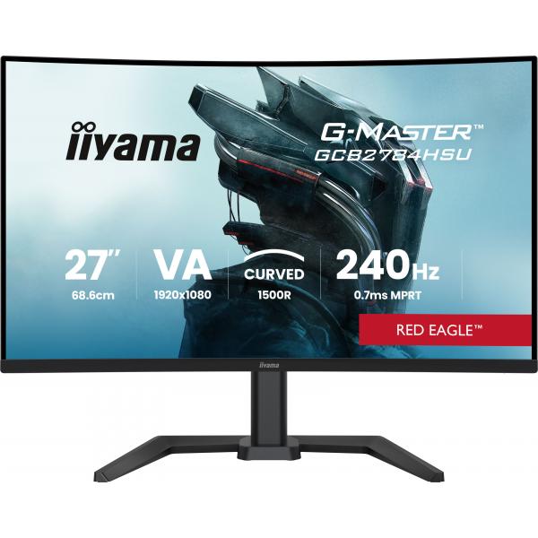 Iiyama G-MASTER GCB2784HSU-B1 Monitor PC 68,6 cm [27] 1920 x 1080 Pixel Full HD LCD Nero (iiyama G-MASTER Red Eagle GCB2784HSU-B1 - LED monitor - gaming - curved - 27 - 1920 x 1080 Full HD [1080p] @ 240 Hz - VA - 350 cd/m - 4000:1 - HDR10 - 0.7 ms - ...