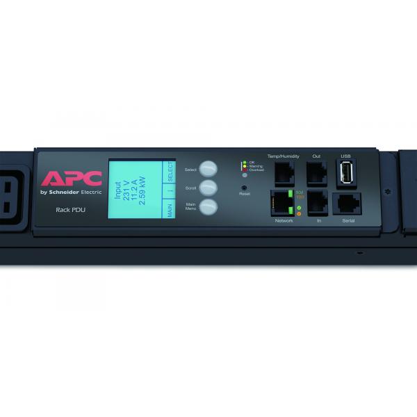 APC AP8886 unità di distribuzione dell'energia [PDU] 42 presa[e] AC 0U Nero (APC Metered Rack PDU - Unit distribuzione alimentazione [montabile in rack] - 400 V c.a. V - trifase - Ethernet, RS-232, USB - ingresso: IEC 60309 32A - connettori di uscita...