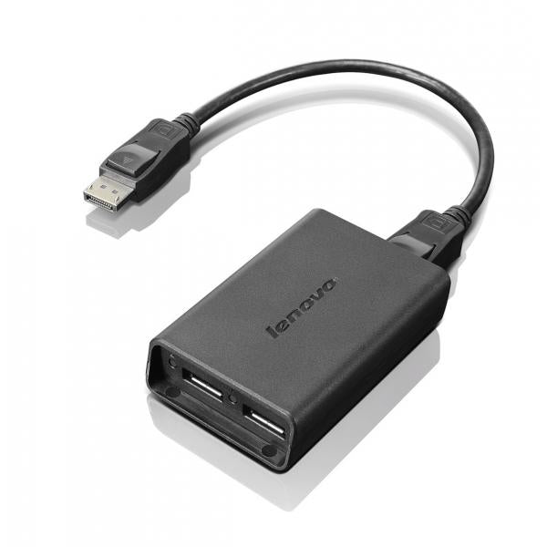 Lenovo DisplayPort to Dual-DisplayPort Monitor Cable USB A Nero (Lenovo - DisplayPort adapter - DisplayPort [M] to DisplayPort [F] - for ThinkCentre M75s Gen 2, M75t Gen 2, ThinkEdge SE30, SE50, ThinkStation P330 Gen 2, P350)Lenovo0B47092