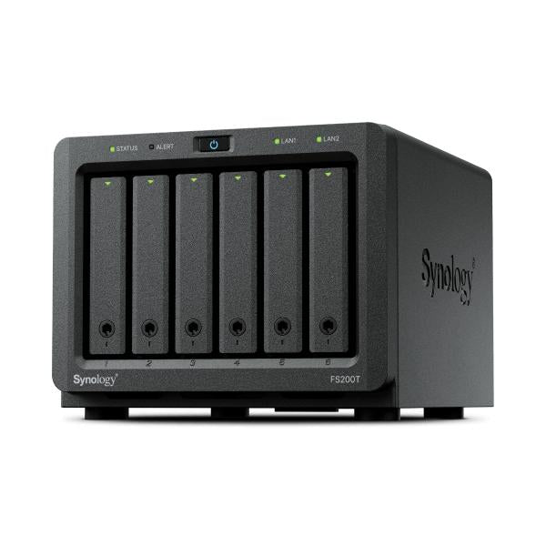 Synology FS200T server NAS e di archiviazione Desktop Intel Celeron J4125 4 GB DDR4 Nero (Synology FS200T 6-Bay Desktop NAS; Intel Celeron J4125 CPU; supports 2.5in SSDs. 1x 2.5GbE; 1x 1GbE; 4GB RAM upgradeable to 8GB over 2 slots using D4NS01-4G. 3-...