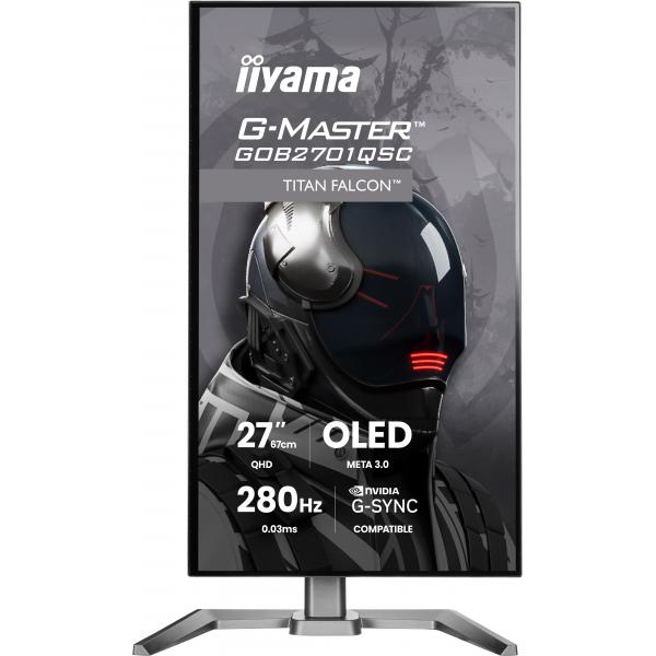 Iiyama G-MASTER GOB2701QSC-B1 Monitor PC 68,6 cm [27] 2560 x 1440 Pixel 2K Ultra HD OLED Nero (GOB2701QSC-B1 27IN G-MASTER - TITAN FALCON OLED 2560X1440 0.3M)Iiyama4948570127948GOB2701QSC-B1