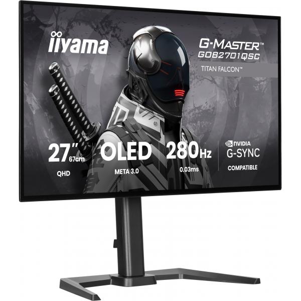Iiyama G-MASTER GOB2701QSC-B1 Monitor PC 68,6 cm [27] 2560 x 1440 Pixel 2K Ultra HD OLED Nero (GOB2701QSC-B1 27IN G-MASTER - TITAN FALCON OLED 2560X1440 0.3M)Iiyama4948570127948GOB2701QSC-B1