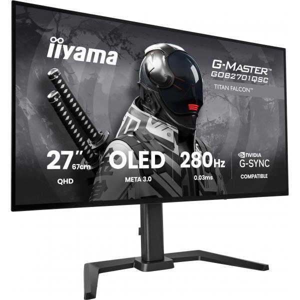 Iiyama G-MASTER GOB2701QSC-B1 Monitor PC 68,6 cm [27] 2560 x 1440 Pixel 2K Ultra HD OLED Nero (GOB2701QSC-B1 27IN G-MASTER - TITAN FALCON OLED 2560X1440 0.3M)Iiyama4948570127948GOB2701QSC-B1