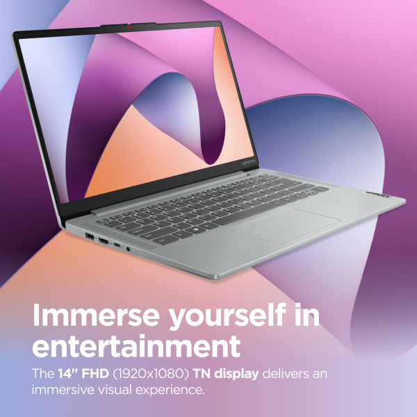 Lenovo IdeaPad Slim 3 Gen 8 14 inch FHD Laptop AMD Ryzen 5 40 Radeon 610M Graphics 8 GB RAM 512GB SSD Wi-Fi 6 USB-C Windows 11 Home Office Trial Arctic Grey - Versione UKLenovo019927611196882XN00E8UK