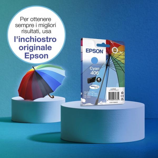 Epson Inchiostri DURABrite Ultra Ombrello confezione singola Ciano 406 (SINGLE CYAN 406 UMBRELLA INK)Epson8715946747859C13T17G24010