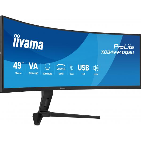 Iiyama ProLite XCB4994DQSU-B1 Monitor PC 124,5 cm [49] 5120 x 1440 Pixel Dual QHD LCD Nero (PROLITE XCB4994DQSU-B1 49IN - BUSINESS DQHD 124.46CM 49IN CURV)Iiyama4948570127993XCB4994DQSU-B1