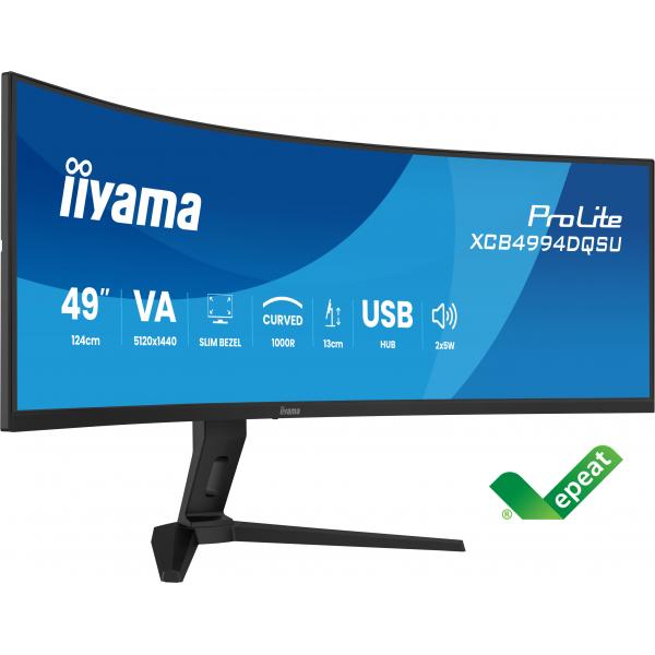 Iiyama ProLite XCB4994DQSU-B1 Monitor PC 124,5 cm [49] 5120 x 1440 Pixel Dual QHD LCD Nero (PROLITE XCB4994DQSU-B1 49IN - BUSINESS DQHD 124.46CM 49IN CURV)Iiyama4948570127993XCB4994DQSU-B1