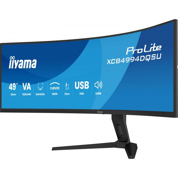 Iiyama ProLite XCB4994DQSU-B1 Monitor PC 124,5 cm [49] 5120 x 1440 Pixel Dual QHD LCD Nero (PROLITE XCB4994DQSU-B1 49IN - BUSINESS DQHD 124.46CM 49IN CURV)Iiyama4948570127993XCB4994DQSU-B1