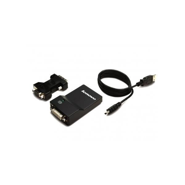 Lenovo USB 3.0 - DVI/VGA adattatore grafico USB 2048 x 1152 Pixel Nero (Lenovo USB 3.0 - DVI/VGA Adapt)Lenovo0B47072