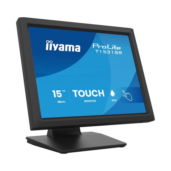 Iiyama ProLite T1531SR-B2S Monitor PC 38,1 cm [15] 1024 x 768 Pixel XGA Touch screen Da tavolo Nero (15 ProLite T1531SR-B2S Monitor - 15 Black VA LCD Touch Monitor HDMI and Display Port 350cd/m)Iiyama4948570127665T1531SR-B2S
